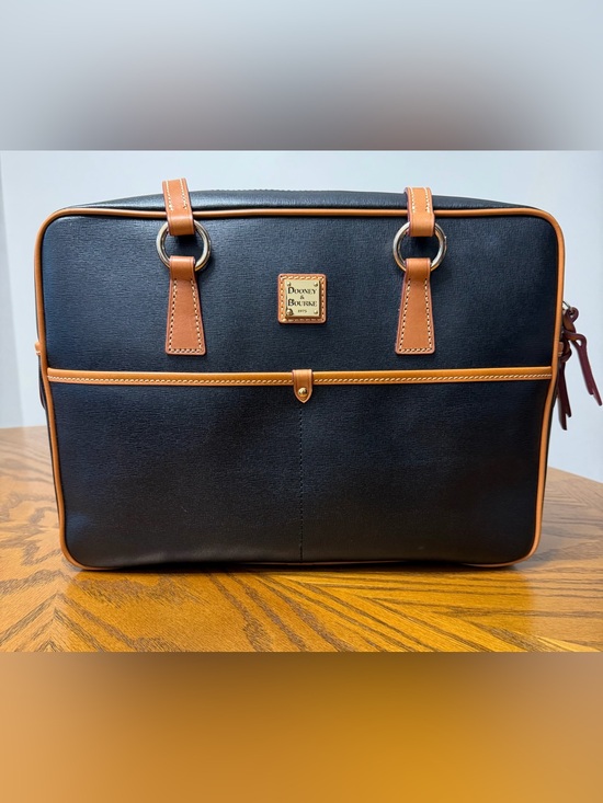 Dooney & Bourke Handbags - Dooney & Bourke Black Bag with Tan Leather Trim